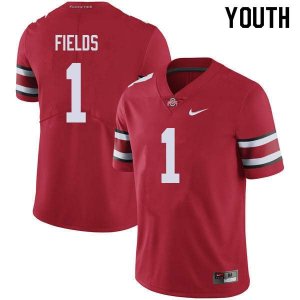 NCAA Ohio State Buckeyes Youth #1 Justin Fields Red Nike Football College Jersey PXS0345JK
